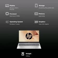 HP Laptop 15-fd0623TU – 13th Gen Intel Core i3-1315U, 8GB RAM, 512GB SSD, 15.6" FHD