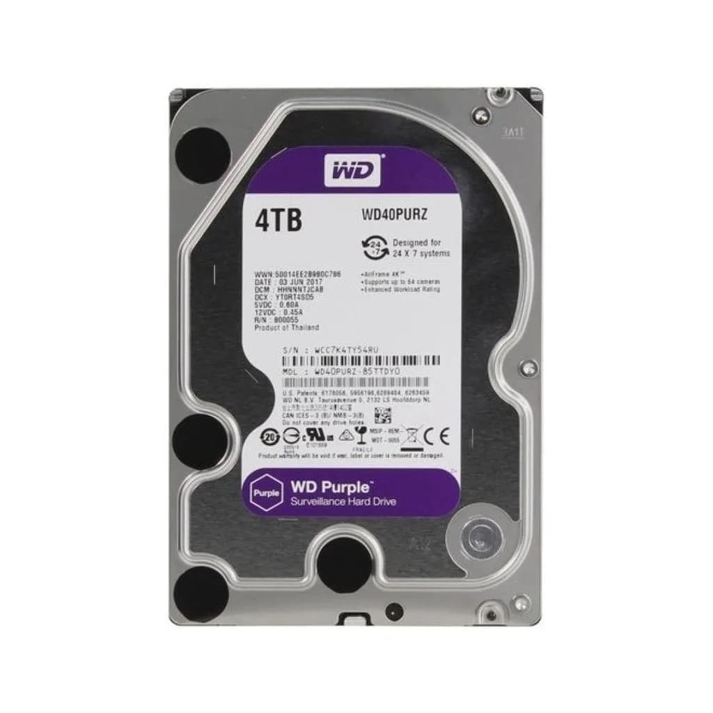 Western Digital WD Purple 4TB 3.5" SATA Surveillance Internal Hard Drive