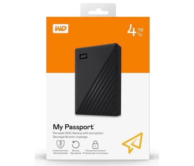 WD My Passport 4TB Portable External Hard Drive